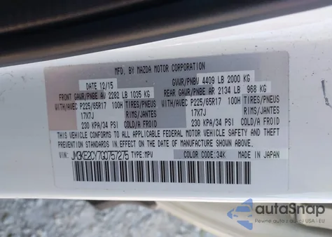 2016 Mazda Cx-5 Touring from USA, damaged, VIN JM3KE2CY7G0757275